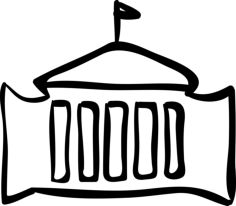 Administrative Building With Flag Hand Drawn Outline Outline Svg Vector, Free Vectors File